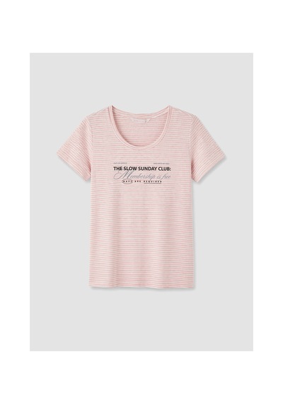 Lcw Dream Pembe Bisiklet Yaka Baskılı Kadın Kaprili Pijama Takımı