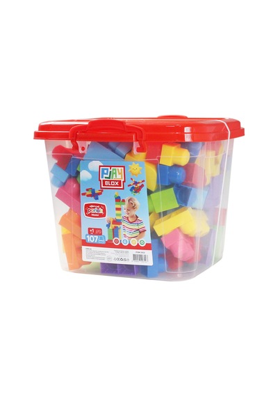 Play Blox Yapı Oyuncakları 107 Parça Kovalı Parlak Renkler Mega Blok Seti 3103
