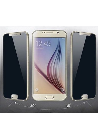 Samsung Uyumlu Galaxy S6 Gizlilik Sağlayıcı Ekran Koruyucu+Silikon Kılıf