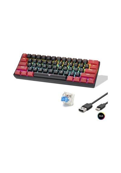 Mekanik Rgb Klavye Blue Switch - Siyah Kırmızı Mf1701br