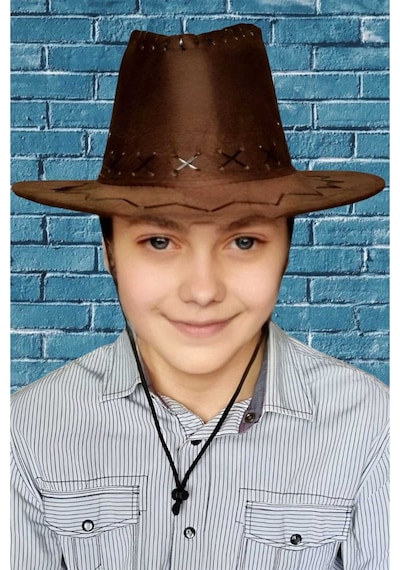 Uniquetrenders Çocuk Unisex Nubuk Kovboy Şapkası 8-14 Yaş Kahverengi Uniquetrenders Çocuk Unisex Nubuk Kovboy Şapkası 8-14 Yaş Kahverengi