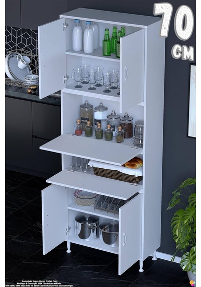 Derin 70 Cm 6 Kapaklı Çok Amaçlı Mutfak Kiler Dolabı Organizer Banyo Çocuk Odası Boy Dolabı Beyaz Derin 70 Cm 6 Kapaklı Çok Amaçlı Mutfak Kiler Dolabı Organizer Banyo Çocuk Odası Boy Dolabı Beyaz