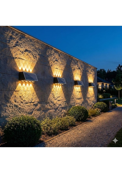 Tr 20w Güneş Enerjili Dış Mekan Bahçe Duvar Lambası - Cata Kos Solar Led Aplik - Ip65 Su Geçirmez, 3200k Gün Iş