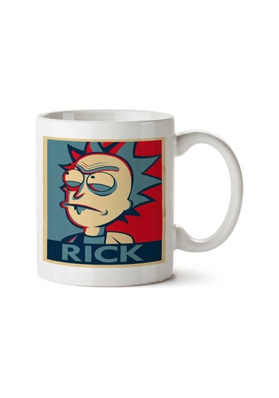 R And M Rick İki Tarafı Baskılı Kupa Bardak Çok Renkli