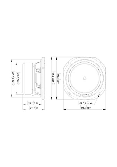 4 İnç Fullrange Hoparlör, Ferrit Magnet Ve Metal Sepet