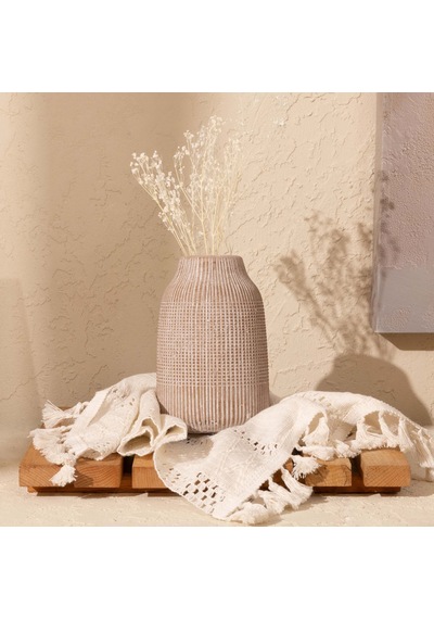 Deco Hera Kum Vazo - Bej - 15 Cm Çok Renkli