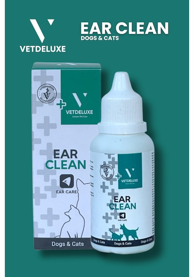 Vetdeluxe Ear Clean Losyon Kediler ve Köpekler İçin Kulak Temizleme Bakım 50 ML