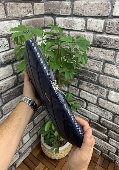 Guard Lacivert Large Capitone Clutch Çanta