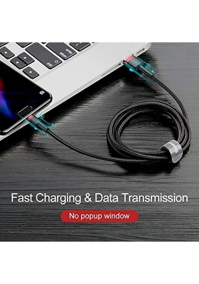 Cafule Serisi, 2.4 A Usb-a & Micro-usb Şarj & Data Aktarım Kablosu, 1 Metre, Kırmızı
