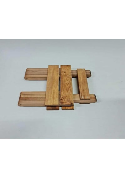 Ahşap Katlanır Tabure 1 Adet 30 Cm X 36 Cm Fındık