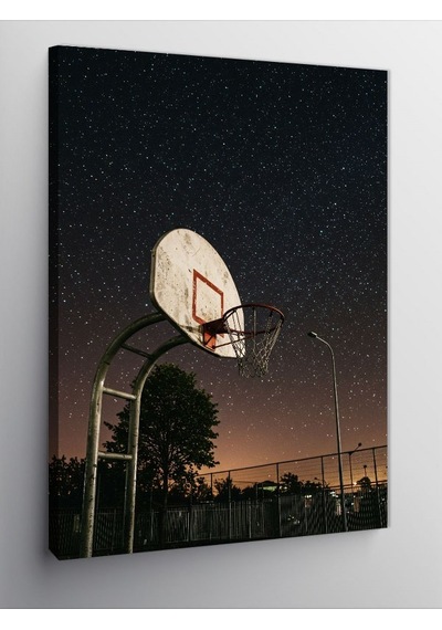 Kanvas Tablo Gece Basketbol Sahası Ve Yıldızlar 70cmx100cm