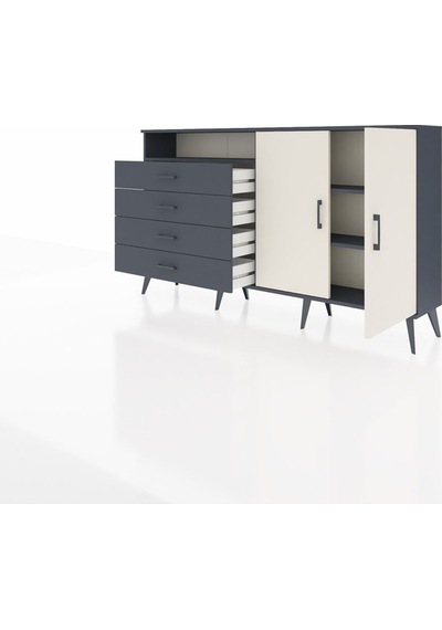 Arges Konsol 3 Raflı 4 Çekmeceli 2 Kapaklı 176x30x99 Antrasit-ayt Antrasit-aytaşı/antrasit Arges Konsol 3 Raflı 4 Çekmeceli 2 Kapaklı 176x30x99 Antrasit-ayt Antrasit-aytaşı/antrasit
