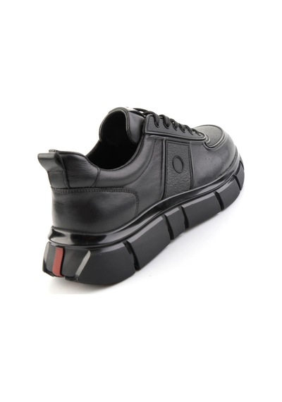 Bambi Siyah Hakiki Deri Erkek Sneaker E01398013541