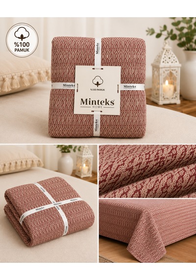 Minteks Home Luisa Çift Kişilik Yatak Örtüsü Kırmızı