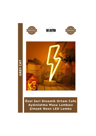 Özel Seri Dinamik Ortam Cafe Aydınlatma Masa Lambası Şimşek Neon Led Lamba Çok Renkli