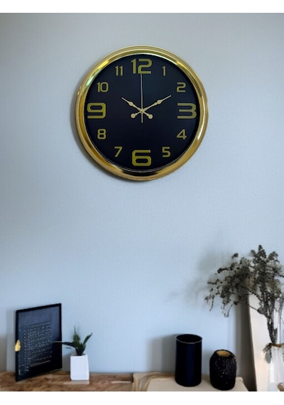 Elegance Gold Luxury 40 Cm Metal Duvar Saati Çok Renkli