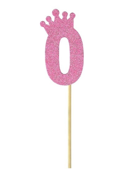 Eva Simli Rakam Pasta Süsü. 19cm x 7.5cm - 1 Adet Pembe 0