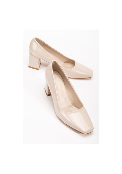 Suins Shoes Suins Melby Model Kadın 6.5 Cm Topuklu Rugan Ayakkabı Ten
