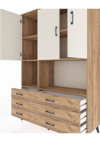 Hyperion Dolap 6 Raflı 6 Çekmeceli 3 Kapaklı 132x44x195 Çam-aytaşı/çam Aytası/atlas Çam Hyperion Dolap 6 Raflı 6 Çekmeceli 3 Kapaklı 132x44x195 Çam-aytaşı/çam Aytası/atlas Çam