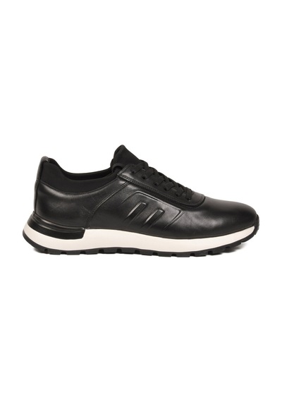 Voyager Erkek Siyah Hakiki Deri Casual Ayakkabı Bağcıklı Rahat Konfor Tabanlı Sneaker M294 M