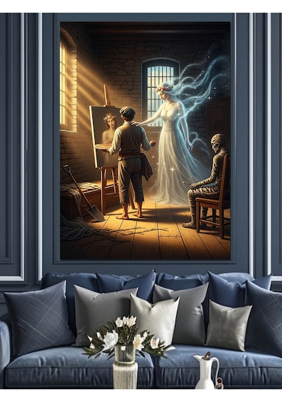 Ahşap Tablo Hayalet Ressam Atölye Çizimi