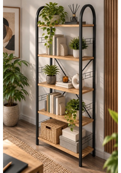 Sulorahome Metal Kitaplık Atlantik Çam Desenli 180 Cm 5 Raflı Atlantik Çam - Siyah Sulorahome Metal Kitaplık Atlantik Çam Desenli 180 Cm 5 Raflı Atlantik Çam - Siyah