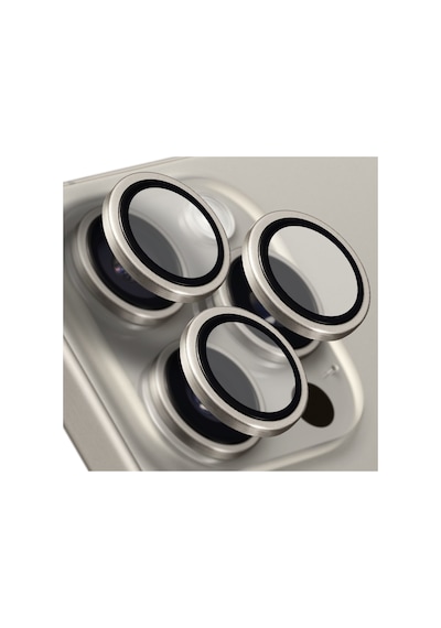 Buff Apple Uyumlu iPhone 15 Pro Max / 15 Pro Titanyum Kamera Lens Koruyucu Gri