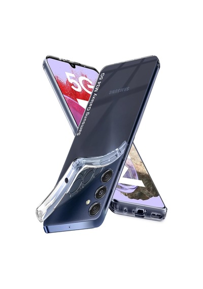 Samsung Galaxy M34 İle Uyumlu Kapak Kamera Korumalı Süper Silikon Şeffaf Kılıf