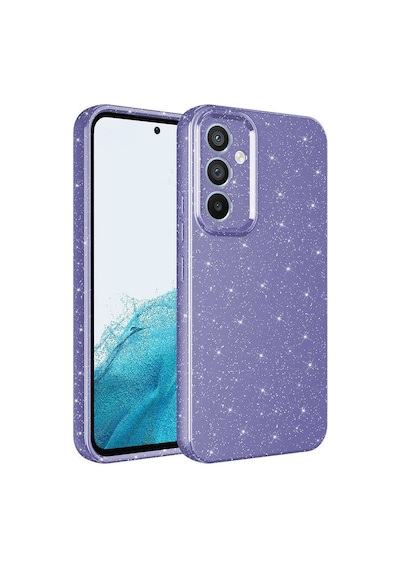 Kilifone - Samsung Uyumlu Galaxy S24 - Kılıf Simli Kamera Korumalı Koton Kapak - Mor