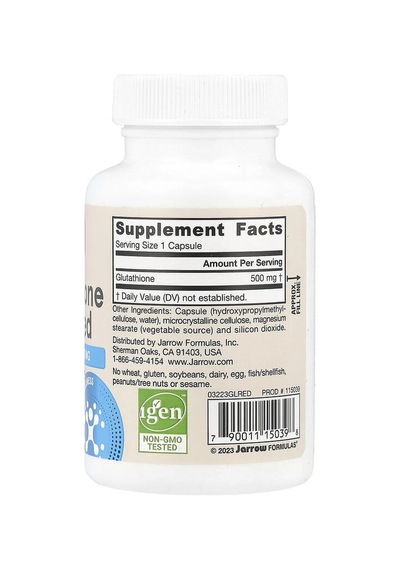 Jarrow Formulas, Vegan Glutathione Reduced, 500 Mg, 60 Veg Caps