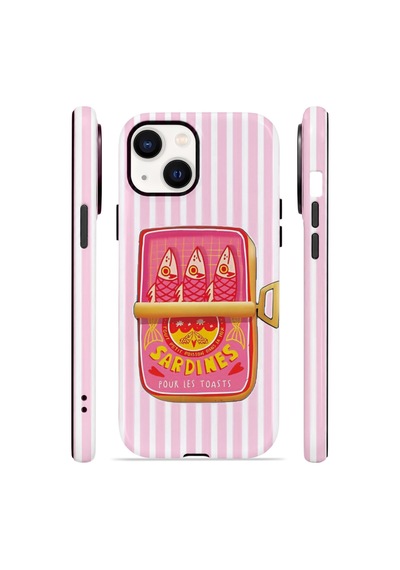 Apple iPhone Uyumlu 13 Vorian Çift Katmanlı Kılıf Sardine Club Pink