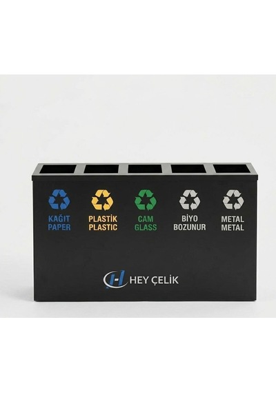 5 Li Sıfır Atık Kutusu Geri Dönüşüm Ünitesi Ec-105 Metal Atık Ayrıştırma Sistemi Hey Çelik