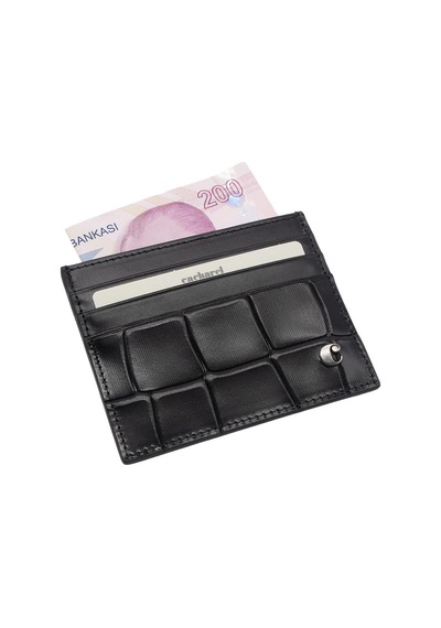 Cacharel Siyah B.kroko Unisex Deri Kartlık 0244b7k Siyah