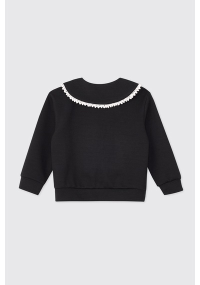Panço Kız Bebek Fermuarlı Sweatshirt Ve Beli Lastikli 2'li Lacivert Eşofman Takımı 2621gb17002