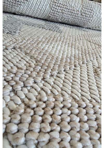 Leiva Home Monaco 0038 Krem Gri Bohem Sisal Bukle Yumuşak Özel Kesim Salon Koridor Mutfak Yolluk Saçaklı Halı 0038-krem/bej/gri