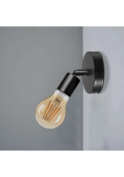 Riolight Modern1 1xe27 Duylu Siyah Mafsallı Hareketli Başlık Metal Duvar Aplik Siyah