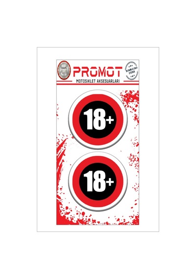 Damla Logo Sticker 18+ Tasarım Kabartmalı 5x5cm 02 Nötr
