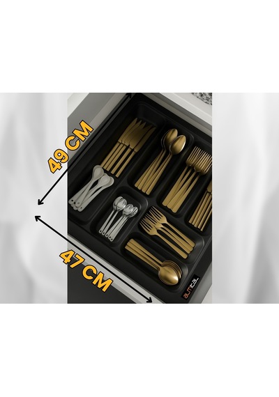 Cutlery 47x49 Antrasit Çekmece Içi Kaşıklık 1.kalite-maket