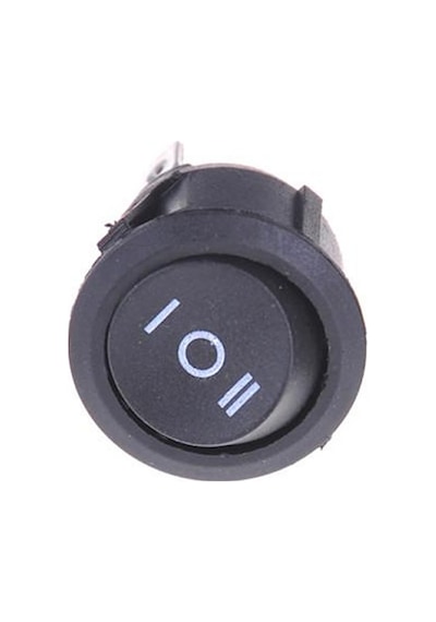 Alkatroni Yuvarlak 3 Pin Anahtar Rocker Switch Mini Buton Siyah 3 Durumlu 23 MM