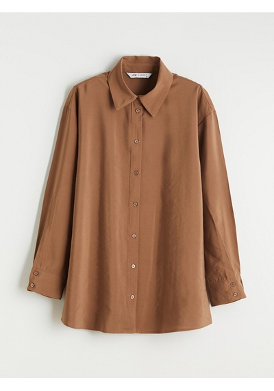 Lcw Modest Bej Loose Fit Kadın Gömlek Tunik