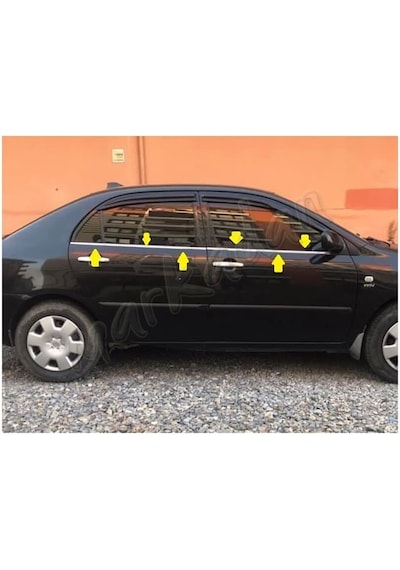 Woc Chrome Toyota Corolla Uyumlu Sedan Krom Cam Çıtası 2002-2006 4 Parça