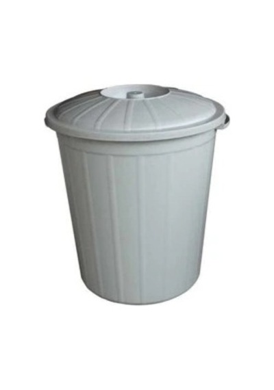 Planet Kapaklı Jumbo Boy Gri Çöp Kovası 90 L Gri