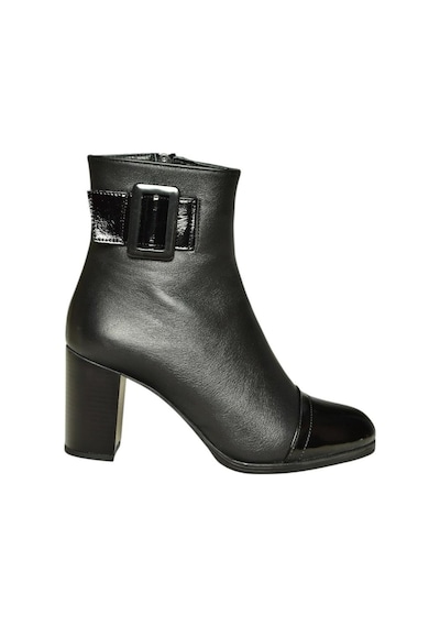 Fox Shoes V468210503 Siyah Hakiki Deri Kalın Topuklu Kadın Bot Siyah-hakiki Deri