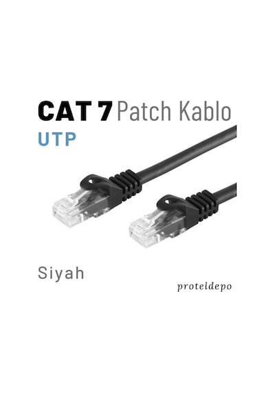 Irenis CAT7 Kablo Ethernet Network İnternet Lan Ağ Kablosu 3 M-Siyah