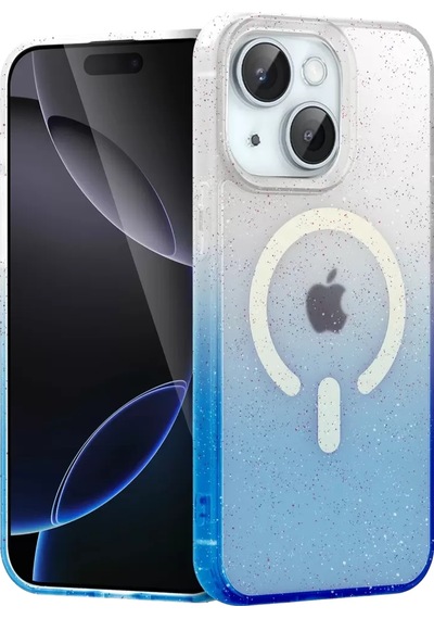 Newface Apple İphone 15 Plus Pummel Shiny Magsafe Kapak - Mavi