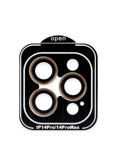 iPhone Uyumlu 14 Pro Max Pvd Metal Kamera Lens - Turuncu Düz Renkli