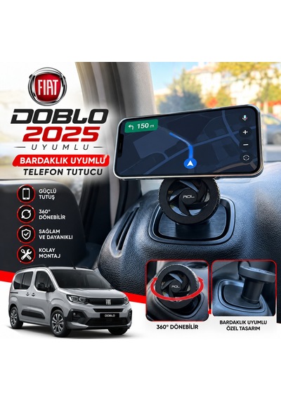 Fiat Doblo 2024-2026 Araç Içi Premium Telefon Tutucu - Araba Telefon Tutacağı Havalandırma Için