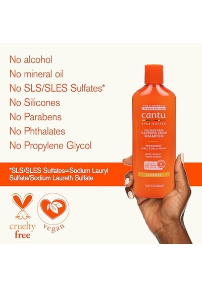 Sülfatsız Temizleyici Krem Şampuan, Shea Tereyağlı Doğal Saçlar İçin, 13,5 Fl Oz Ambalaj Değişebilir
