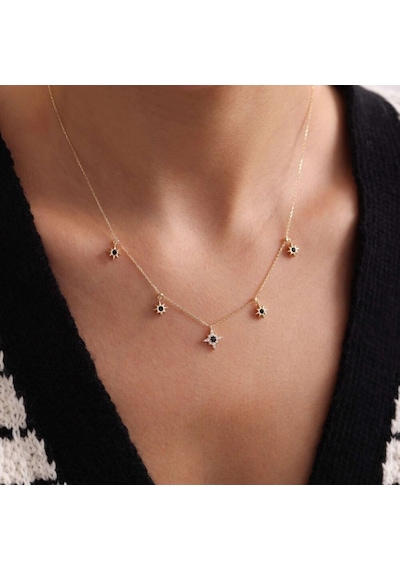 Altın Pusula Kolye Onix T12757