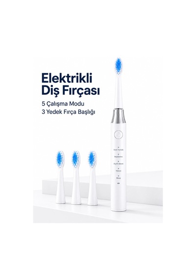 Mey İthalat Elektrikli Diş Fırçası 3 Yedek Başlıklı